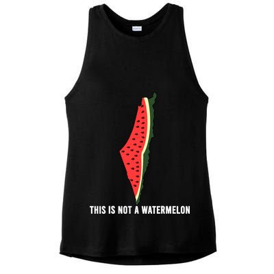 Watermelon This Is Not A Watermelon Palestine Collection Ladies PosiCharge Tri-Blend Wicking Tank