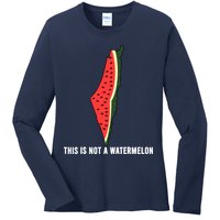 Watermelon This Is Not A Watermelon Palestine Collection Ladies Long Sleeve Shirt
