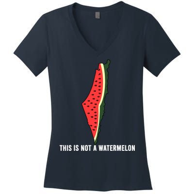 Watermelon This Is Not A Watermelon Palestine Collection Women's V-Neck T-Shirt
