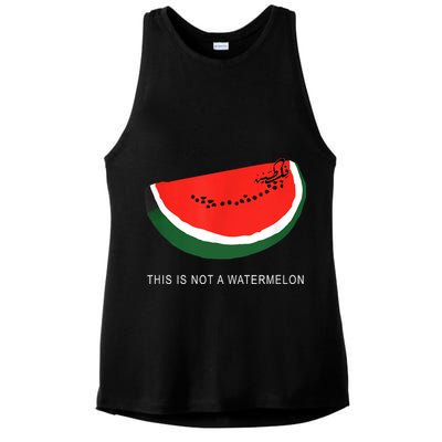 Watermelon This Is Not A Watermelon Palestine Collection Ladies PosiCharge Tri-Blend Wicking Tank