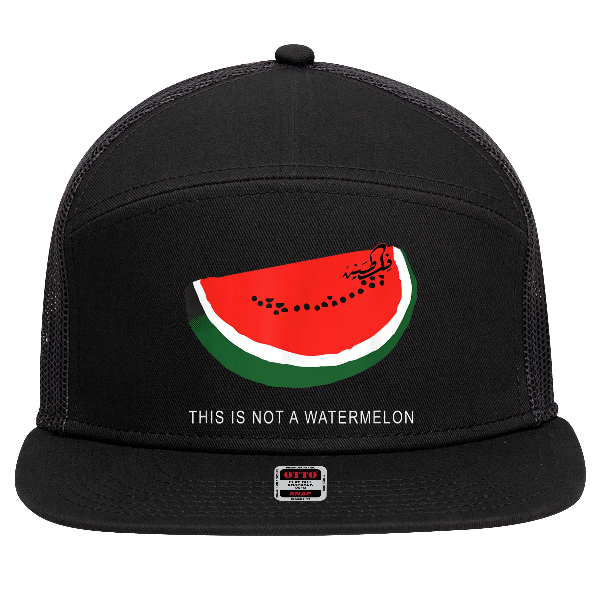 Watermelon This Is Not A Watermelon Palestine Collection 7 Panel Mesh Trucker Snapback Hat