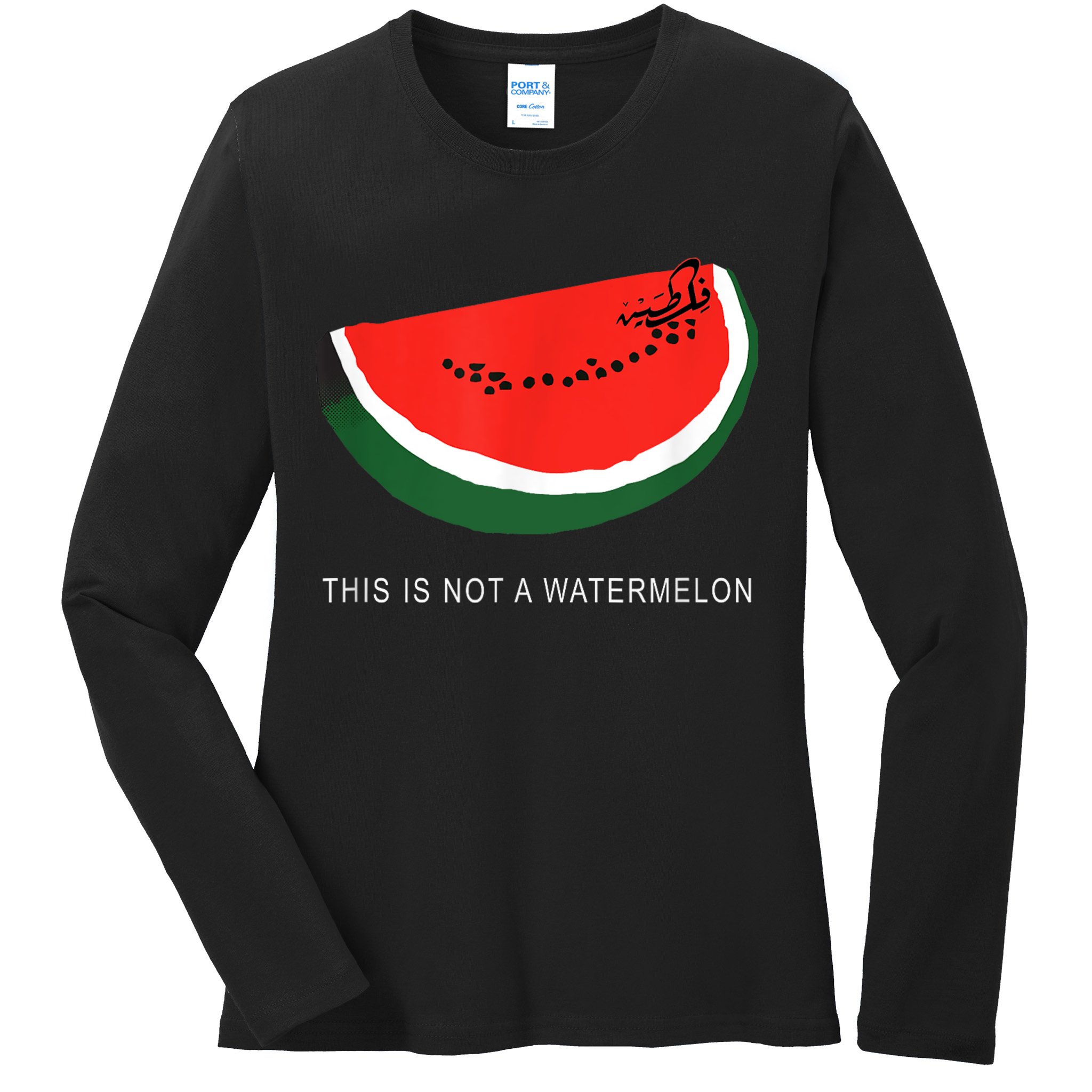 Watermelon This Is Not A Watermelon Palestine Collection Ladies Long Sleeve Shirt