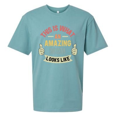 Womens This Is What An Amazing Mom Looks Like Fun Mother's Day Sueded Cloud Jersey T-Shirt