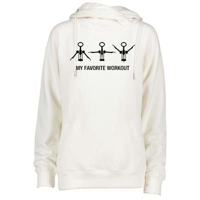 Wine Tasting Is My Favorite Workout Womens Funnel Neck Pullover Hood