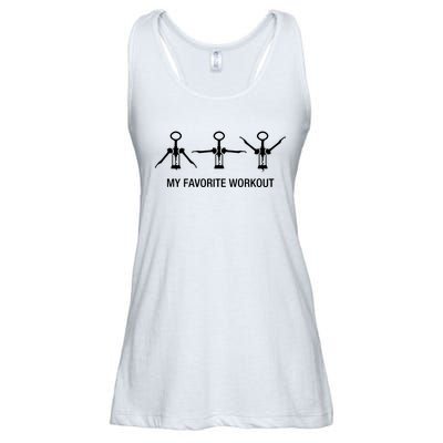 Wine Tasting Is My Favorite Workout Ladies Essential Flowy Tank