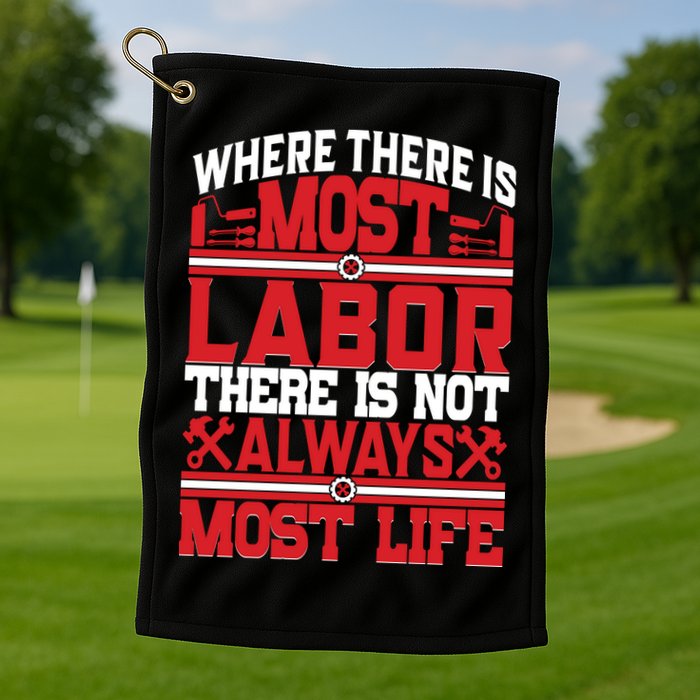 Where The Is Most Labor There Is Not Always Nost Life Labor Day Gift Golf Towel