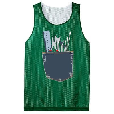 Work Tools In My Pocket Funny Mechanical Engineer Mesh Reversible Basketball Jersey Tank