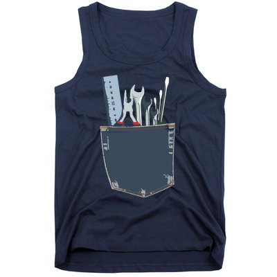 Work Tools In My Pocket Funny Mechanical Engineer Tank Top