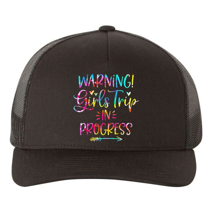 Warning Trip In Progress Trip Vacation Tie Dye Yupoong Adult 5-Panel Trucker Hat