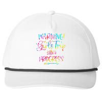 Warning Trip In Progress Trip Vacation Tie Dye Snapback Five-Panel Rope Hat