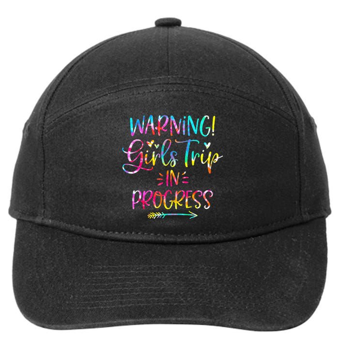 Warning Trip In Progress Trip Vacation Tie Dye 7-Panel Snapback Hat