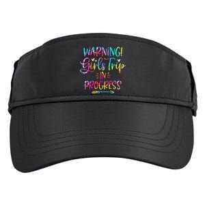 Warning Trip In Progress Trip Vacation Tie Dye Adult Drive Performance Visor