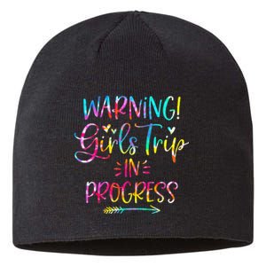 Warning Trip In Progress Trip Vacation Tie Dye Sustainable Beanie