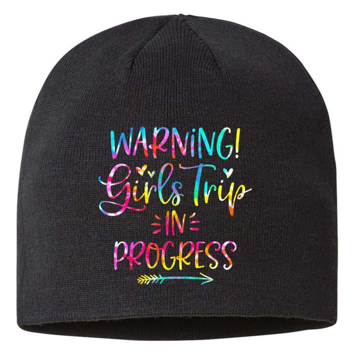 Warning Trip In Progress Trip Vacation Tie Dye Sustainable Beanie