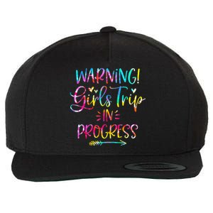 Warning Trip In Progress Trip Vacation Tie Dye Wool Snapback Cap