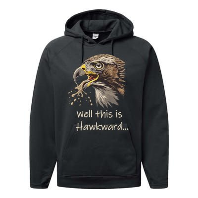 Well This Is Hawkward Viral Video Humor Performance Fleece Hoodie