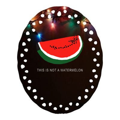 Watermelon 'This is Not a Watermelon' Palestine Collection  Ceramic Oval Ornament