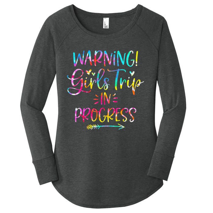 Warning Trip In Progress Trip Vacation Tie Dye Women's Perfect Tri Tunic Long Sleeve Shirt