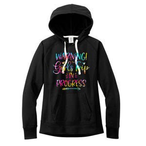 Warning Trip In Progress Trip Vacation Tie Dye Women's Fleece Hoodie