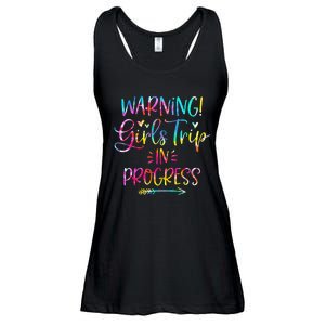 Warning Trip In Progress Trip Vacation Tie Dye Ladies Essential Flowy Tank