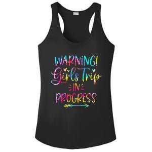 Warning Trip In Progress Trip Vacation Tie Dye Ladies PosiCharge Competitor Racerback Tank