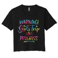 Warning Trip In Progress Trip Vacation Tie Dye Women's Crop Top Tee