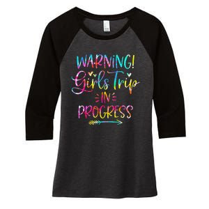 Warning Trip In Progress Trip Vacation Tie Dye Women's Tri-Blend 3/4-Sleeve Raglan Shirt