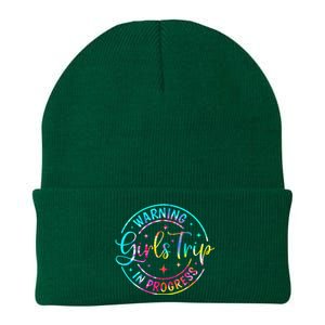 Warning Trip In Progress Trip Vacation Tie Dye Knit Cap Winter Beanie