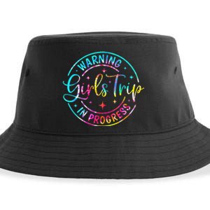 Warning Trip In Progress Trip Vacation Tie Dye Sustainable Bucket Hat