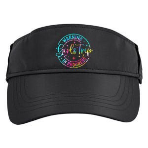 Warning Trip In Progress Trip Vacation Tie Dye Adult Drive Performance Visor