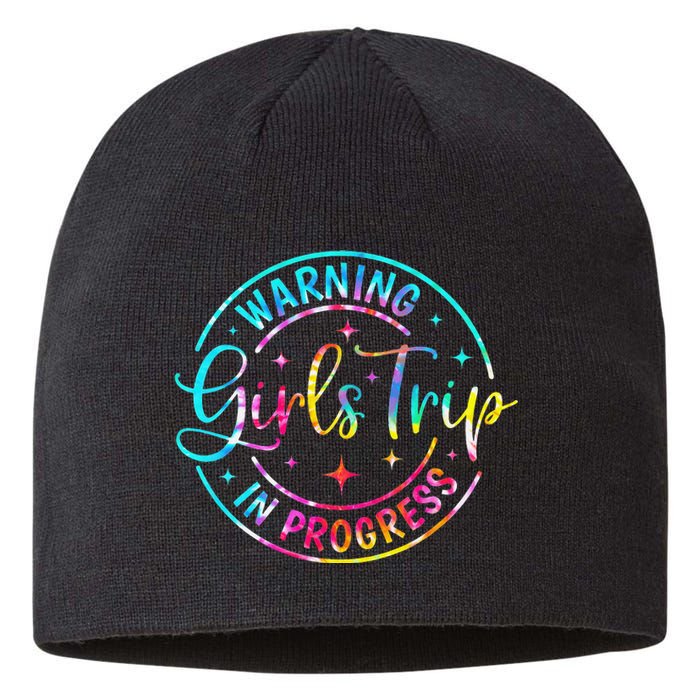 Warning Trip In Progress Trip Vacation Tie Dye Sustainable Beanie