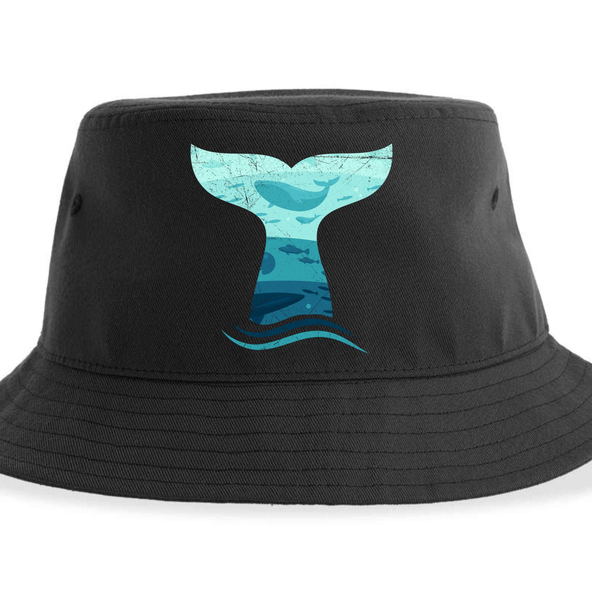 Whale Tail In Waves Orca Ocean Cute Gift Sustainable Bucket Hat