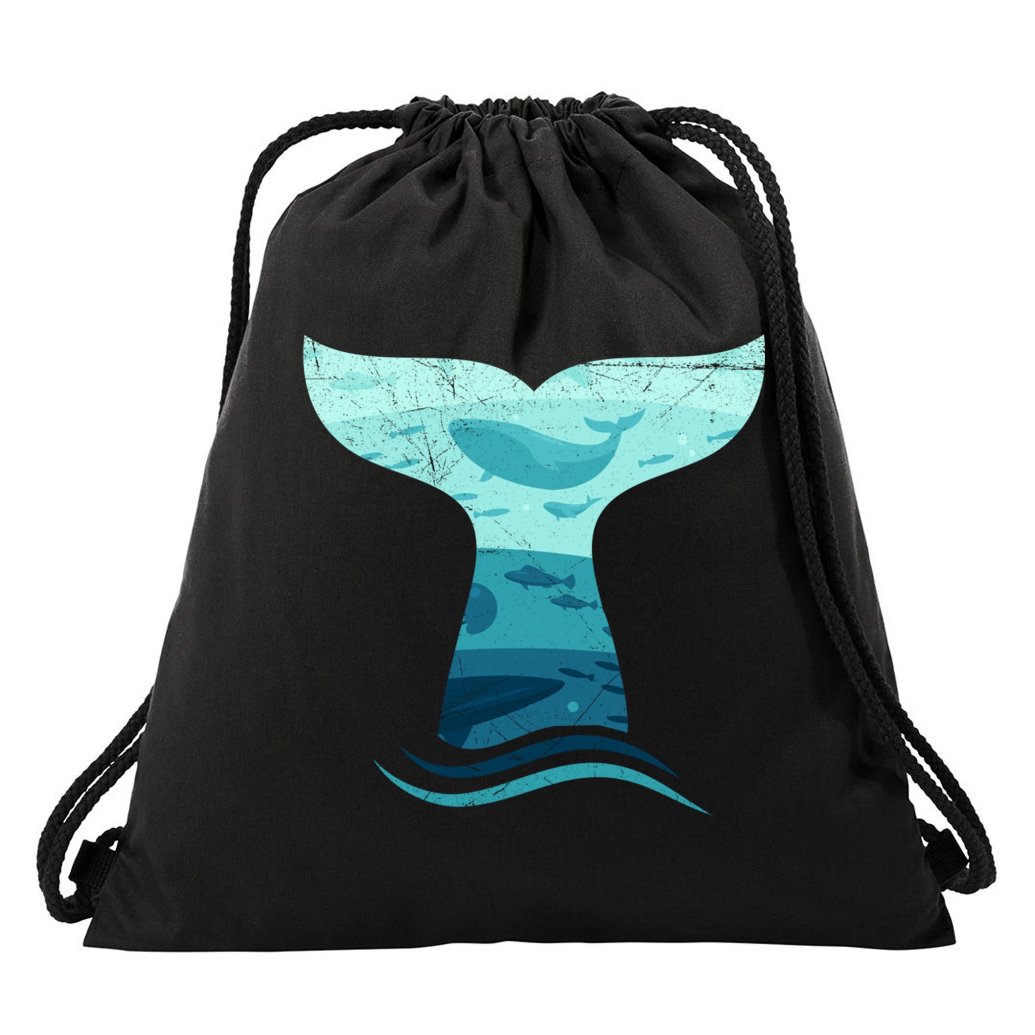 Whale Tail In Waves Orca Ocean Cute Gift Drawstring Bag