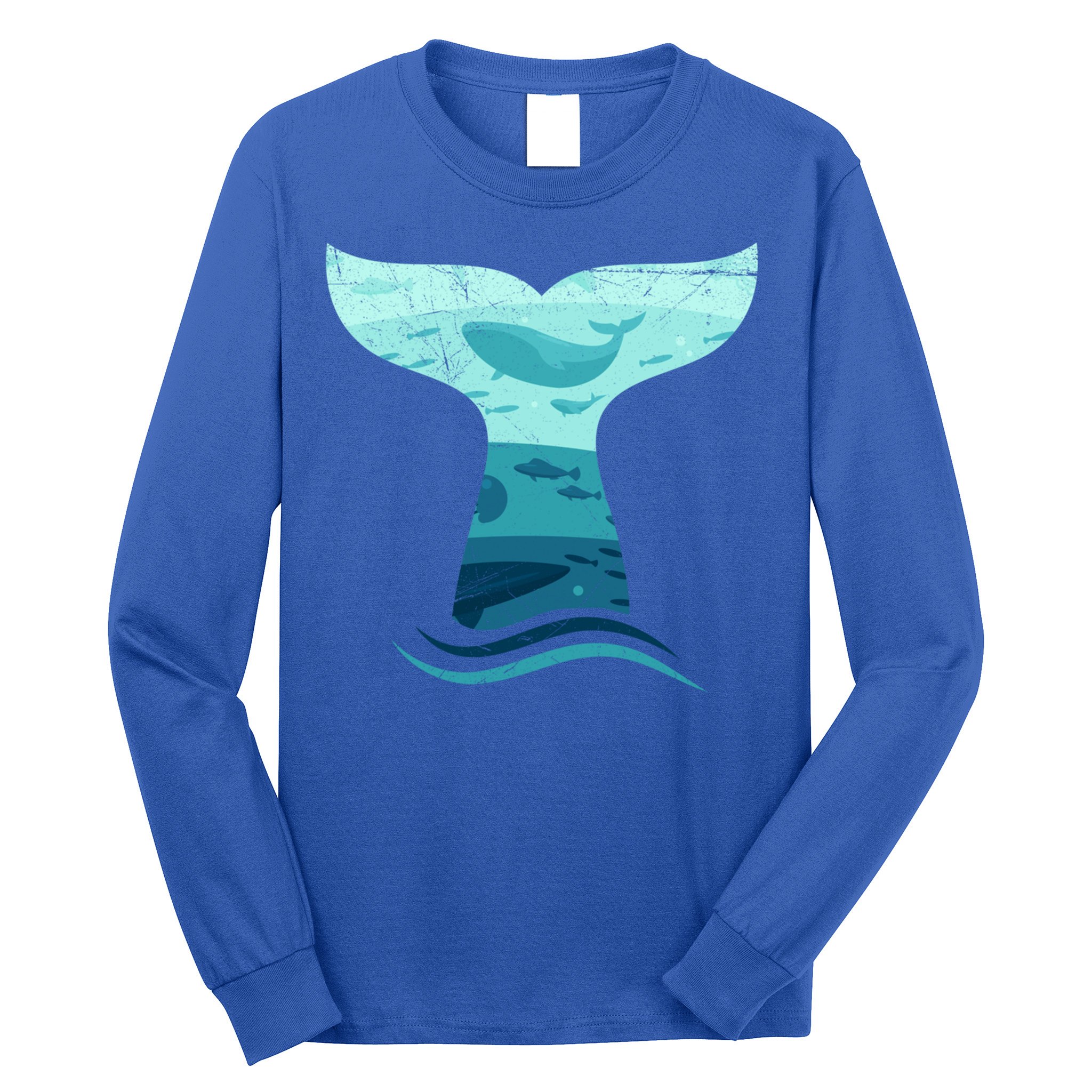 Whale Tail In Waves Orca Ocean Cute Gift Long Sleeve Shirt