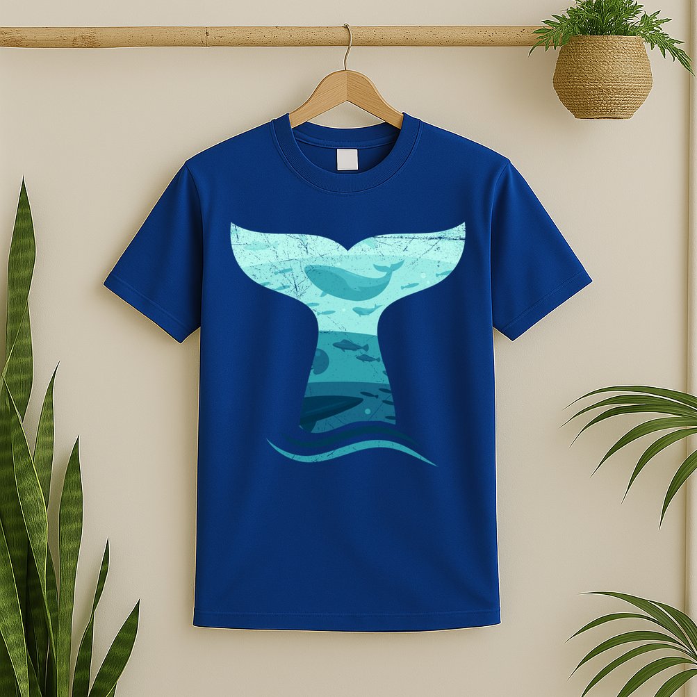 Whale Tail In Waves Orca Ocean Cute Gift T-Shirt