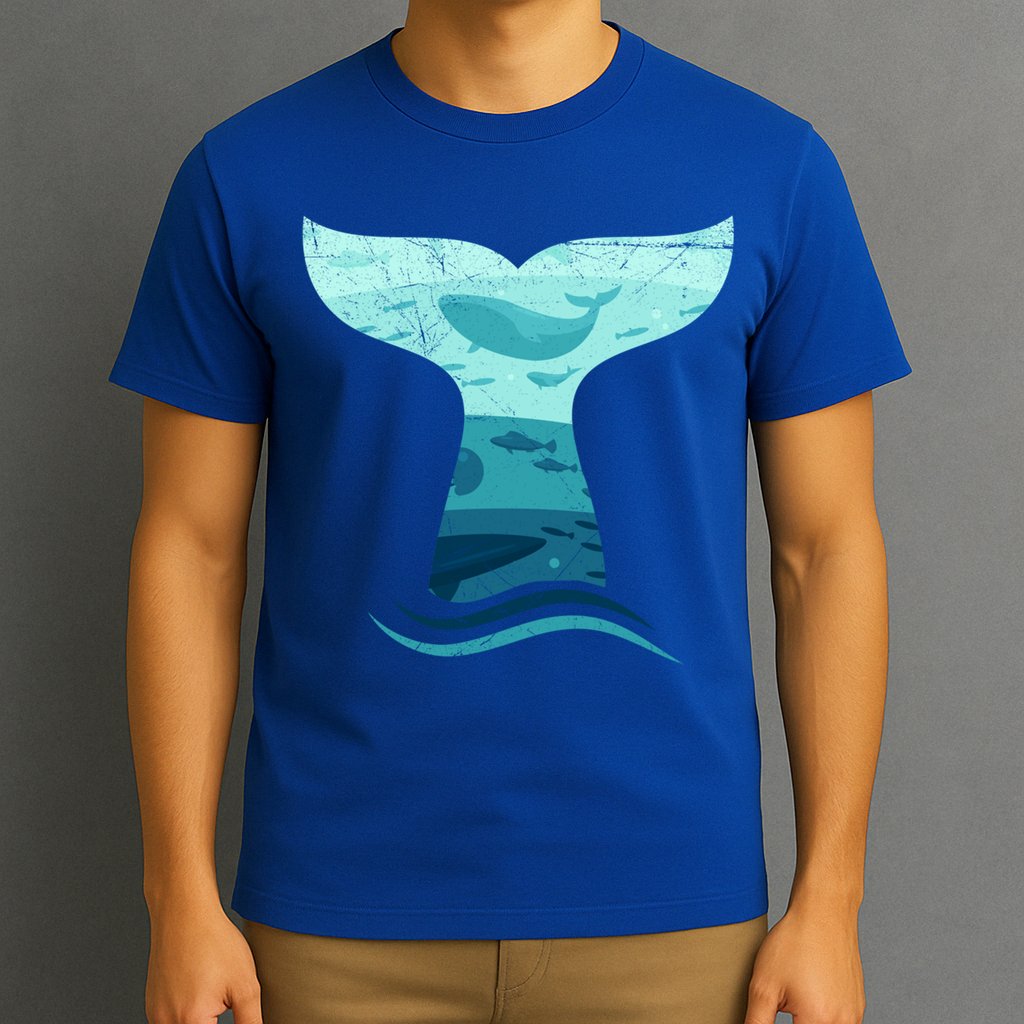 Whale Tail In Waves Orca Ocean Cute Gift T-Shirt