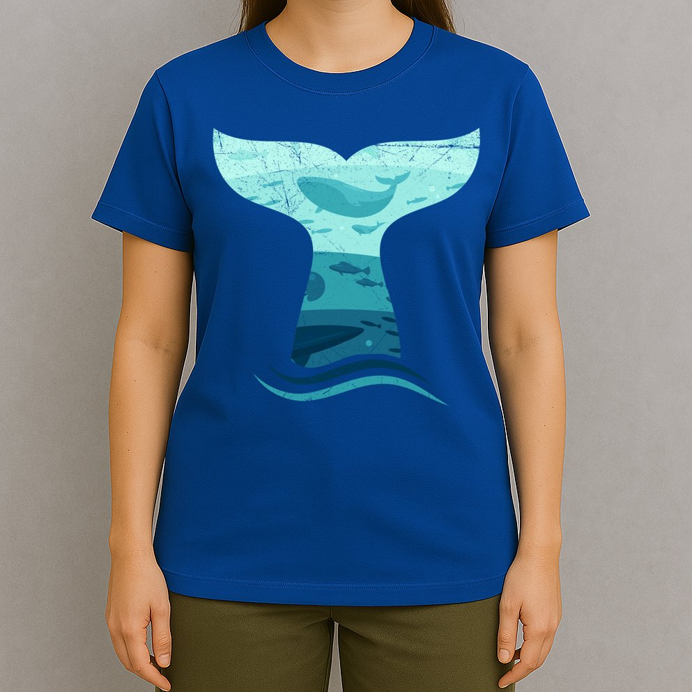 Whale Tail In Waves Orca Ocean Cute Gift T-Shirt