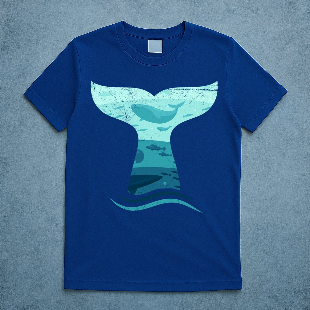 Whale Tail In Waves Orca Ocean Cute Gift T-Shirt