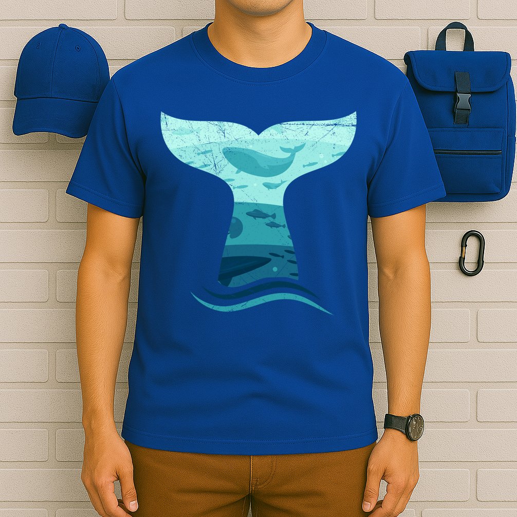 Whale Tail In Waves Orca Ocean Cute Gift T-Shirt