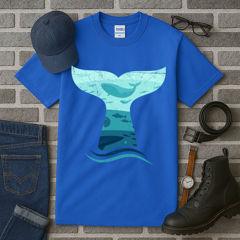 Whale Tail In Waves Orca Ocean Cute Gift Tall T-Shirt