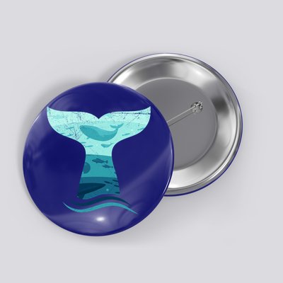 Whale Tail In Waves Orca Ocean Cute Gift Button