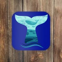 Whale Tail In Waves Orca Ocean Cute Gift Coaster