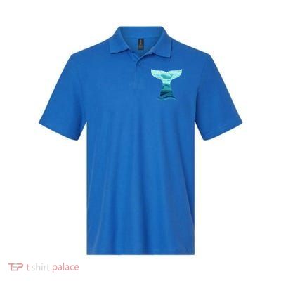 Whale Tail In Waves Orca Ocean Cute Gift Softstyle Adult Sport Polo