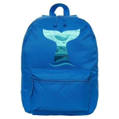 Whale Tail In Waves Orca Ocean Cute Gift 16 in Basic Backpack