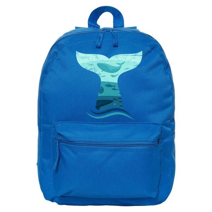 Whale Tail In Waves Orca Ocean Cute Gift 16 in Basic Backpack