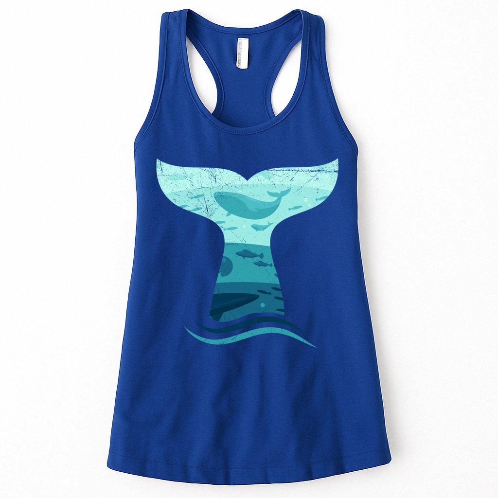 Whale Tail In Waves Orca Ocean Cute Gift Womens Tank Top