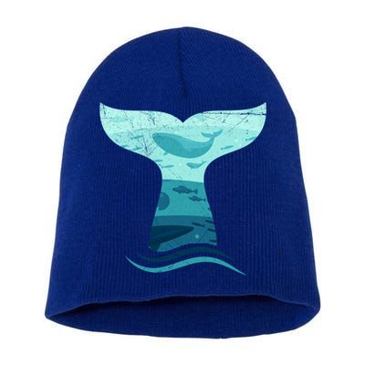 Whale Tail In Waves Orca Ocean Cute Gift Short Acrylic Beanie
