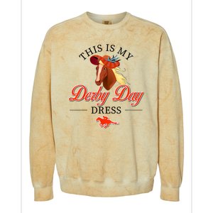 Womens This Is My Derby Day Horseshoe Kentucky For Women Colorblast Crewneck Sweatshirt