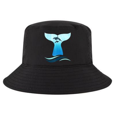 Whale Tail In Waves Orcas Underwater Ocean Cool Comfort Performance Bucket Hat
