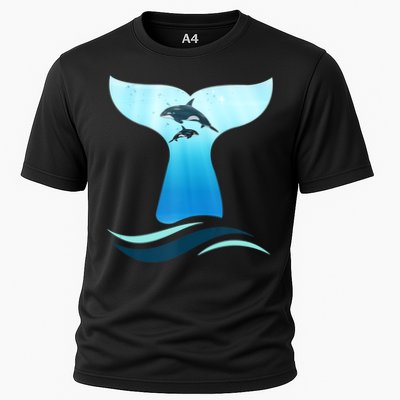 Whale Tail In Waves Orcas Underwater Ocean Performance Shirt